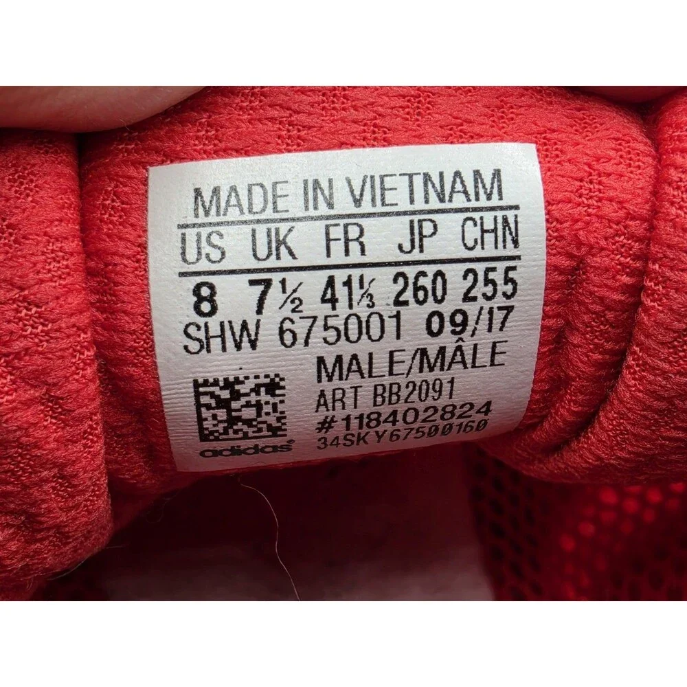 Adidas Mens Iniki Runner Shoes Red White Gum Size 8 BB2091 Casual Preppy